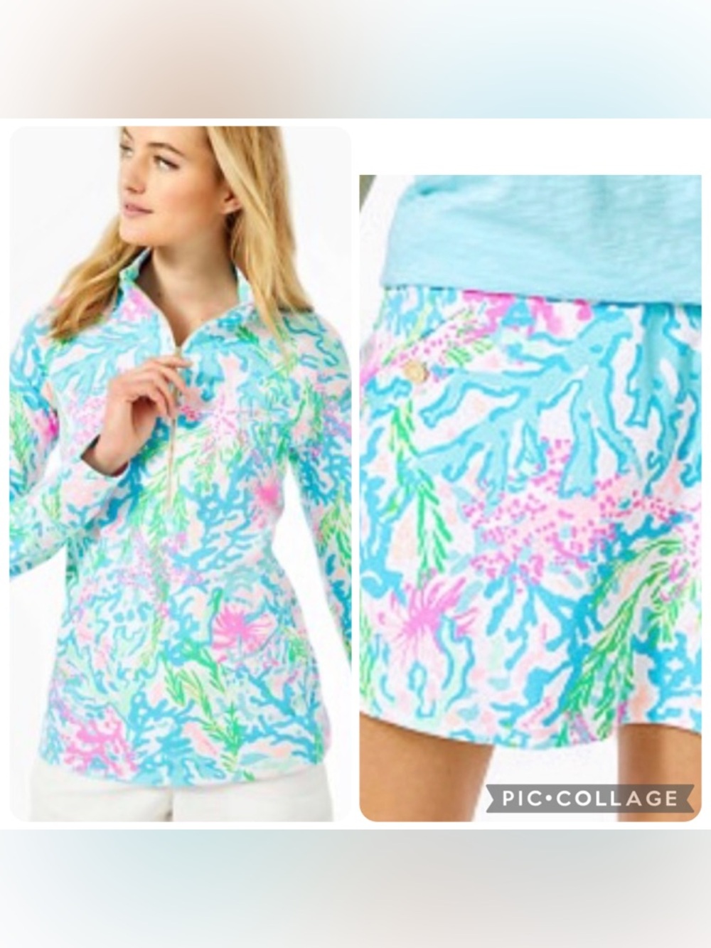 Lilly Pulitzer Set of Coral Bay Skipper Popover and Madison Skort